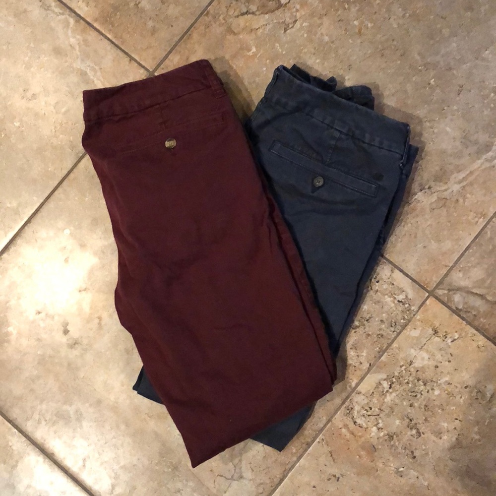 American Eagle size 12 pants (maroon and navy)